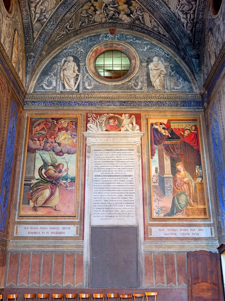 Biella (Italy) - Wall of the left transept arm in the Basilica of San Sebastiano